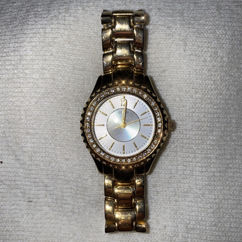 Gold tone Guess? Watch